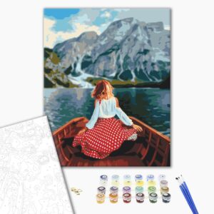 Malowanie po numerach Podróżnik na jeziorze Bries