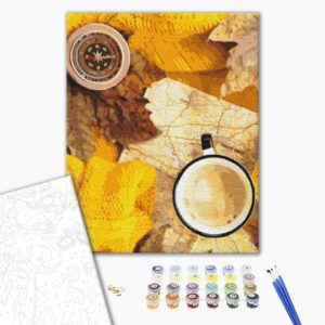 Malowanie po numerach Flatlay jesiennego podrożnika