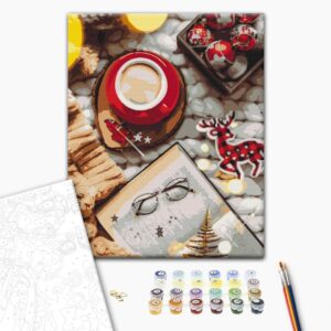Malowanie po numerach Świąteczna kawa