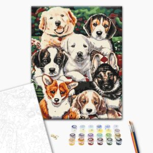 Malowanie po numerach Szczenięta