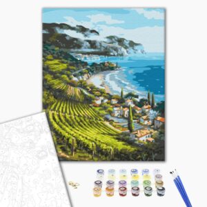 Malowanie po numerach Nadmorska wioska