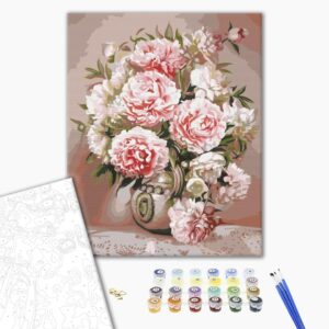 Malowanie po numerach Wazon z piwoniami