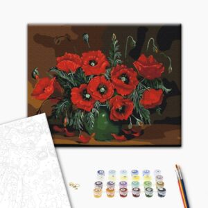 Malowanie po numerach Martwa natura z makami