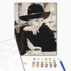 Malowanie po numerach Pani z kawą
