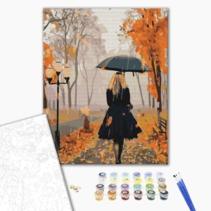 Malowanie po numerach Tajemnicza nieznajoma jesienią
