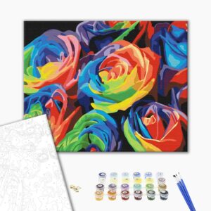 Malowanie po numerach Tęczowe róże