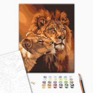 Malowanie po numerach Miłość lwów