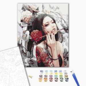 Malowanie po numerach Dziewczyna z tatuażem smoka