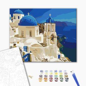 Malowanie po numerach Widok na Santorini