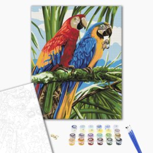 Malowanie po numerach Jasna ara.