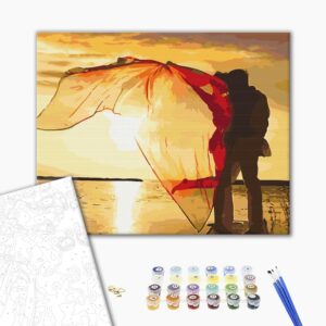Malowanie po numerach Razem o zachodzie słońca