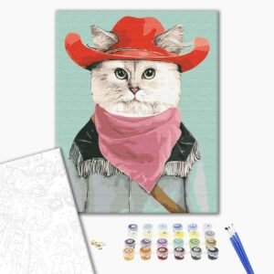 Malowanie po numerach Kot kowboj