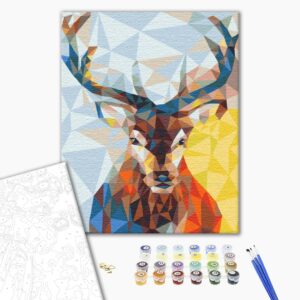 Malowanie po numerach Jeleń w kalejdoskopie