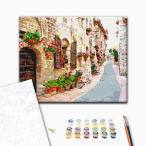 Malowanie po numerach Ulica w kwiatach