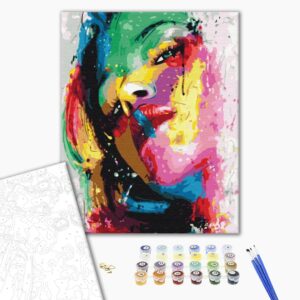 Malowanie po numerach Portret kobiety w farbach