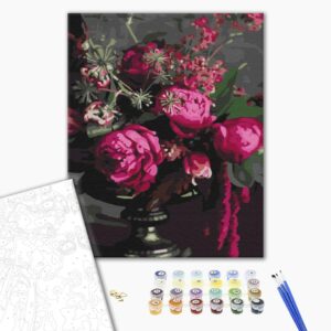 Malowanie po numerach Malinowe piwonie