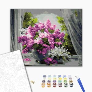 Malowanie po numerach Liliowy przez oknie