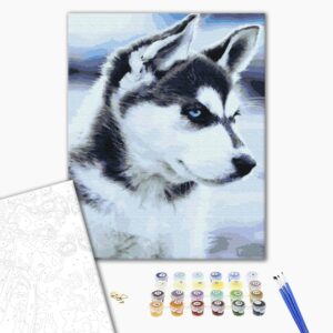 Malowanie po numerach Husky szczeniak