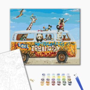 Malowanie po numerach Wyczieczka zwierząt