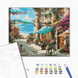 Malowanie po numerach Ulica nadmorskiego miasteczka