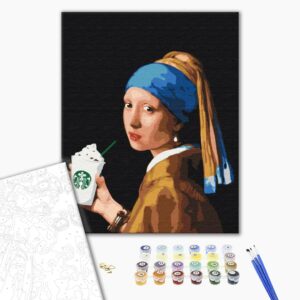 Malowanie po numerach Dziewczyna z podwójnym latte