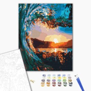 Malowanie po numerach Zachód słońca przez fale