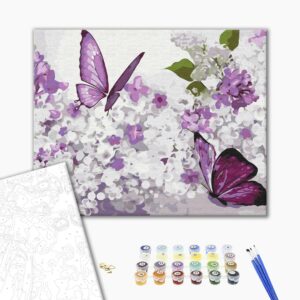 Malowanie po numerach Liliowe motyle.