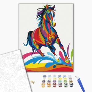 Malowanie po numerach Tęczowy koń