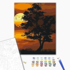 Malowanie po numerach Płonący zachód słońca