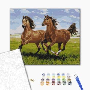 Malowanie po numerach Konie w biegu