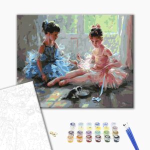 Malowanie po numerach Balerina z kotkiem