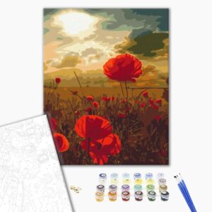 Malowanie po numerach Maki pod palącym słońcem