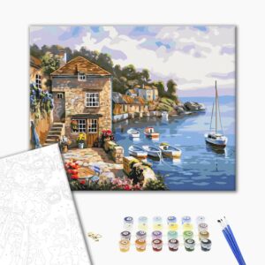 Malowanie po numerach Łodzie na morzu