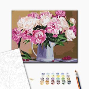 Malowanie po numerach Martwa natura z piwoniami