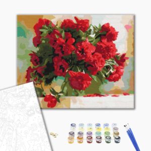 Malowanie po numerach Czerwone piwonie