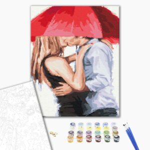 Malowanie po numerach On i ona pod parasolem