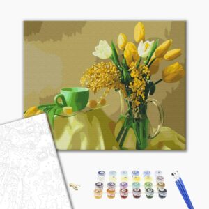 Malowanie po numerach Żółte tulipany