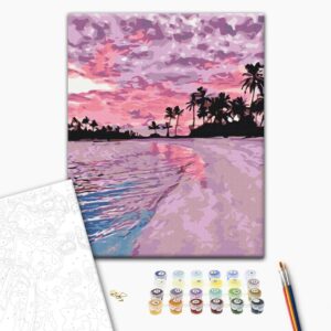 Malowanie po numerach Różowy zachód słońca