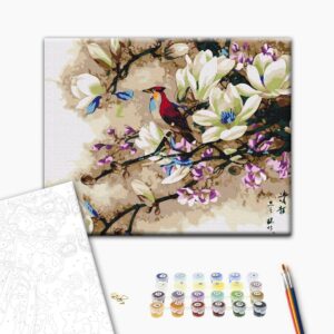 Malowanie po numerach śpiewanie egzotycznego ptaka