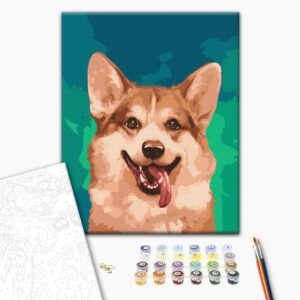 Malowanie po numerach Corgi w kolorach