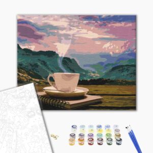 Malowanie po numerach Poranek z widokiem na góry