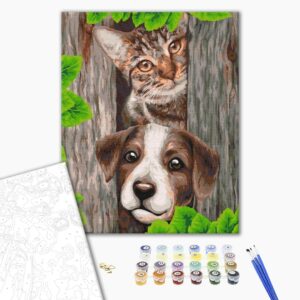 Malowanie po numerach Ciekawi przyjaciele