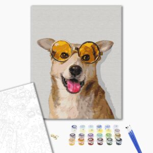 Malowanie po numerach Korgi Hipster.