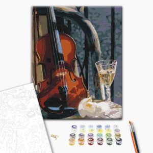 Malowanie po numerach Skrzypce z winem