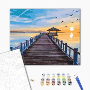 Malowanie po numerach Most w zachodzie słońca