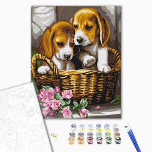 Malowanie po numerach Para w koszyku.