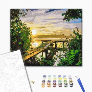 Malowanie po numerach Zachód słońca nad rzeką