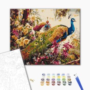 Malowanie po numerach Kwitnące Pawie