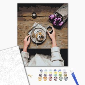 Malowanie po numerach Śniadanie w ciepłych kolorach