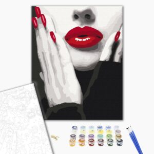 Malowanie po numerach Efekt czerwony